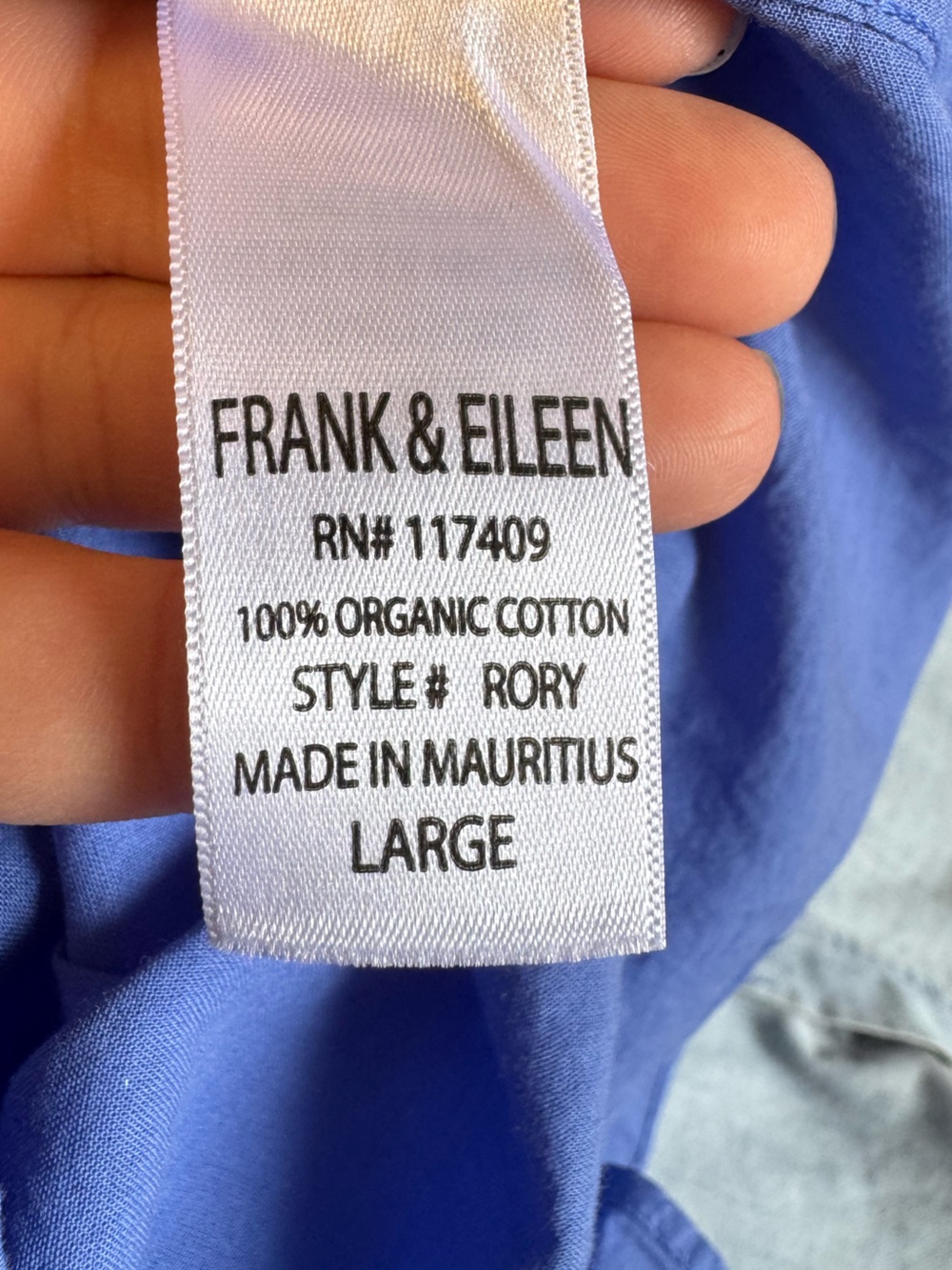 Frank & Eileen Rory Maxi Dress Woven Long Shirt Blue Coastal Euro Summer Large - Picture 10 of 14